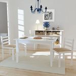 VIDAXL Chaises a manger lot de 2 blanc hevea solide et velours