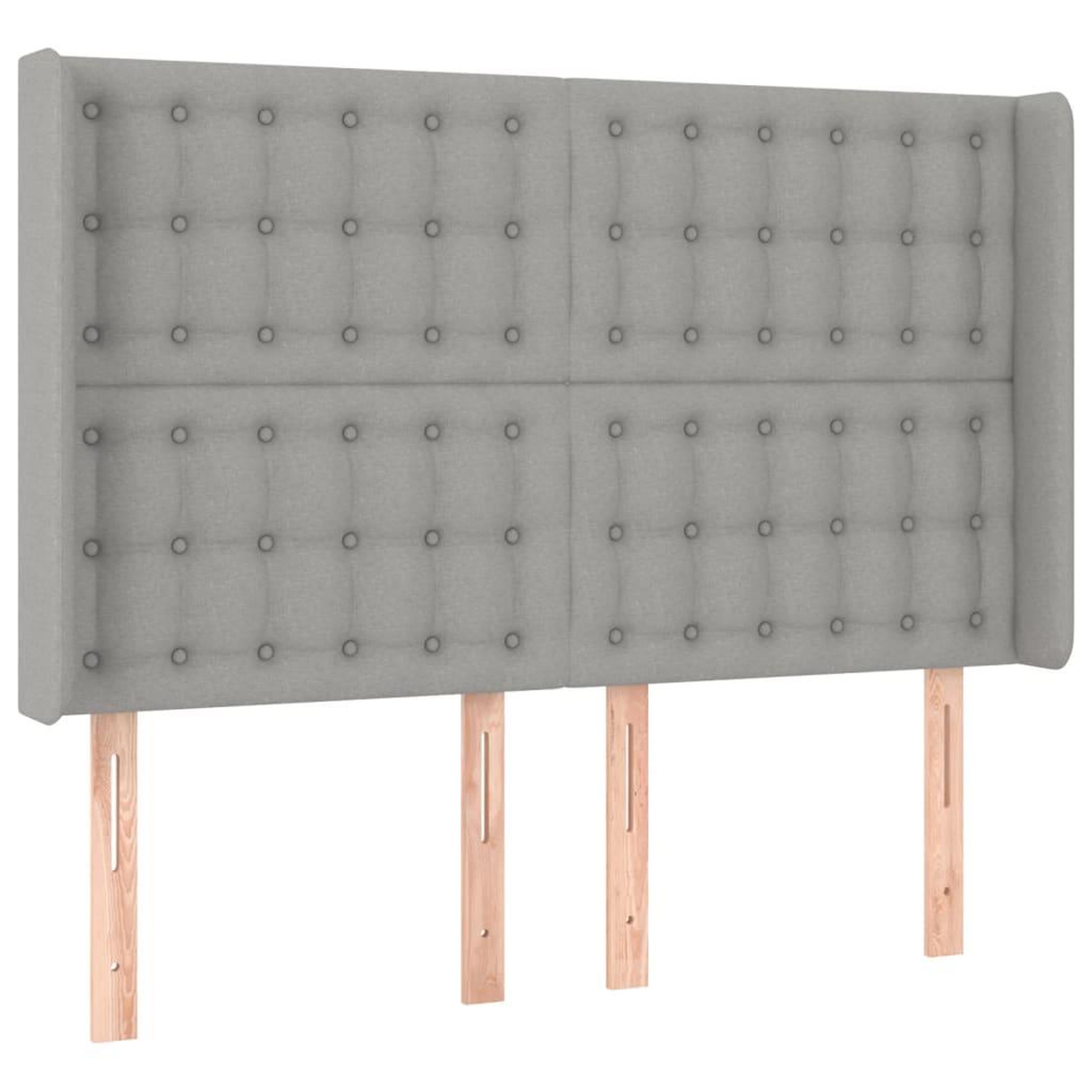 Voir la diapositive 2 : VIDAXL Tete de lit avec oreilles Gris clair 147x16x118/128 cm Tissu