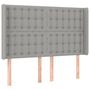 Voir la diapositive 2 : VIDAXL Tete de lit avec oreilles Gris clair 147x16x118/128 cm Tissu