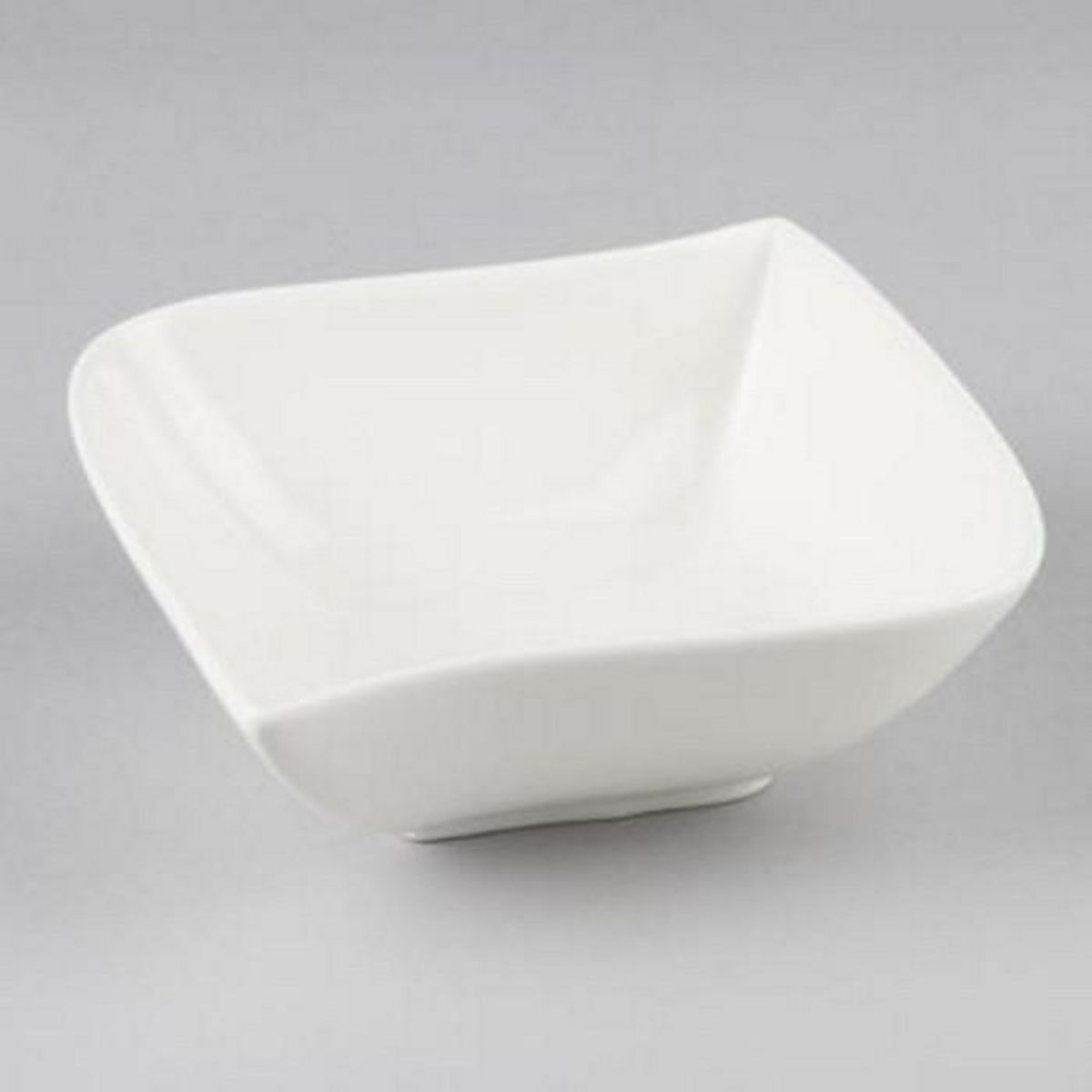 SECRET DE GOURMET Lot de 6 Assiettes Creuses Carrées  Vague  21cm Blanc