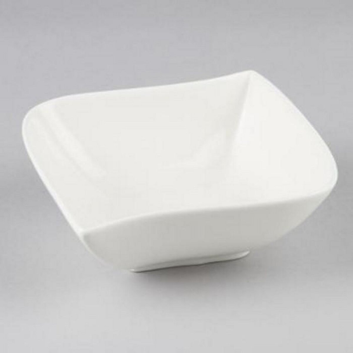 SECRET DE GOURMET Lot de 6 Assiettes Creuses Carrées  Vague  21cm Blanc