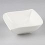 Voir la diapositive 2 : SECRET DE GOURMET Lot de 6 Assiettes Creuses Carrées  Vague  21cm Blanc