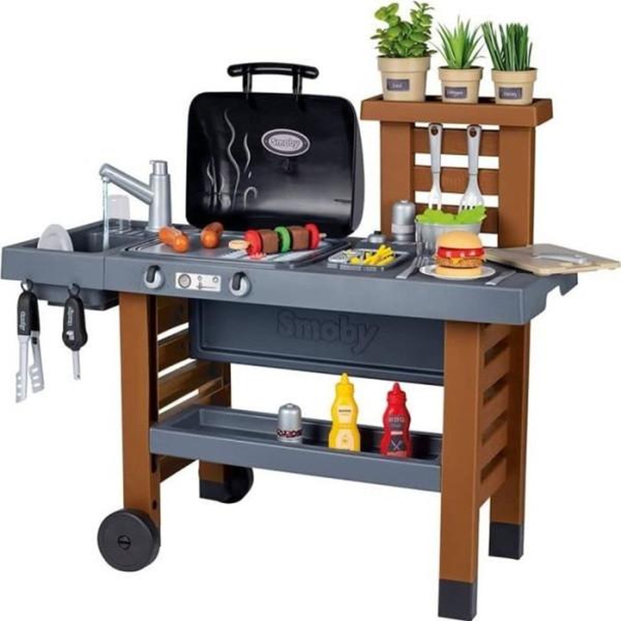 SMOBY Cuisine d'extérieur évolutive smoby - grill et plancha - 40 accessoires