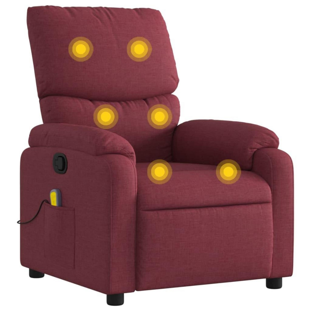 VIDAXL Fauteuil de massage inclinable Rouge bordeaux Tissu