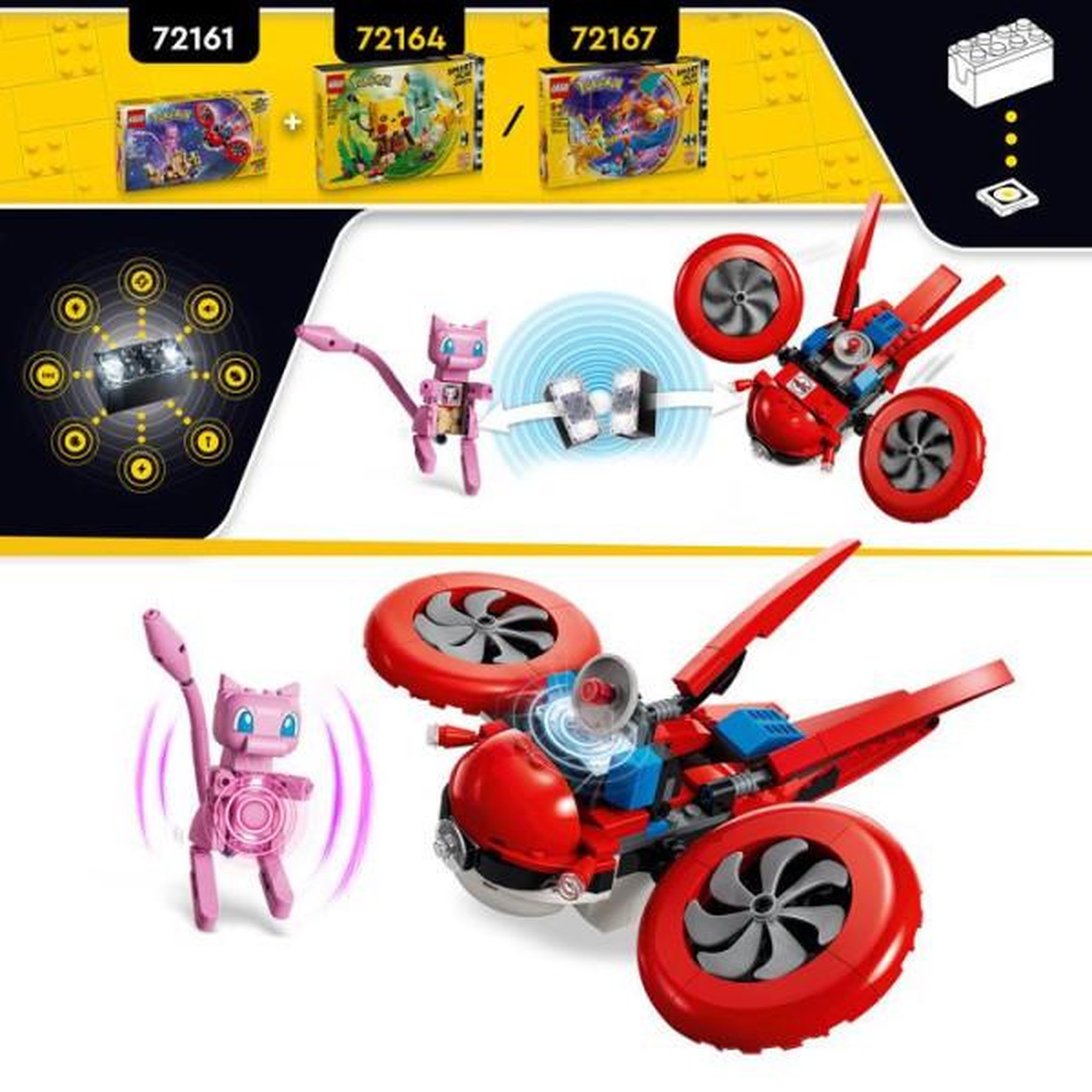 Voir la diapositive 3 : LEGO LEGO Pokémon 72161 - Set de construction compatible SMART Play™ - Mew, Recherche en drone - Des 8 ans