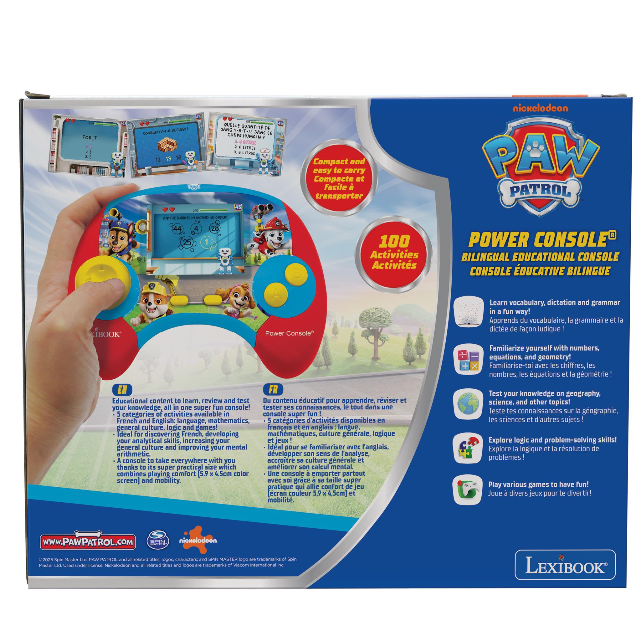 Voir la diapositive 5 : Lexibook Console de jeux Bilingue Pat'Patrouille (FR/EN)
