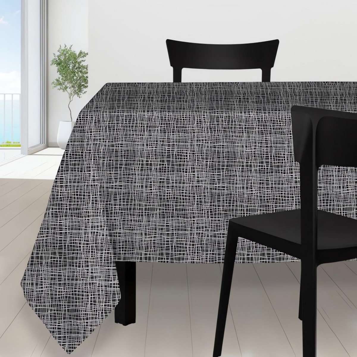 SOLEIL D'OCRE Nappe anti-tâches GALAXY gris, par Soleil d'ocre