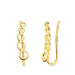 L'ATELIER D'AZUR Boucles d'Oreilles Or 18 Carats 750 Jaune - Contours Grimpeurs - Motifs Ronds