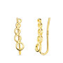 Voir la diapositive 1 : L'ATELIER D'AZUR Boucles d'Oreilles Or 18 Carats 750 Jaune - Contours Grimpeurs - Motifs Ronds