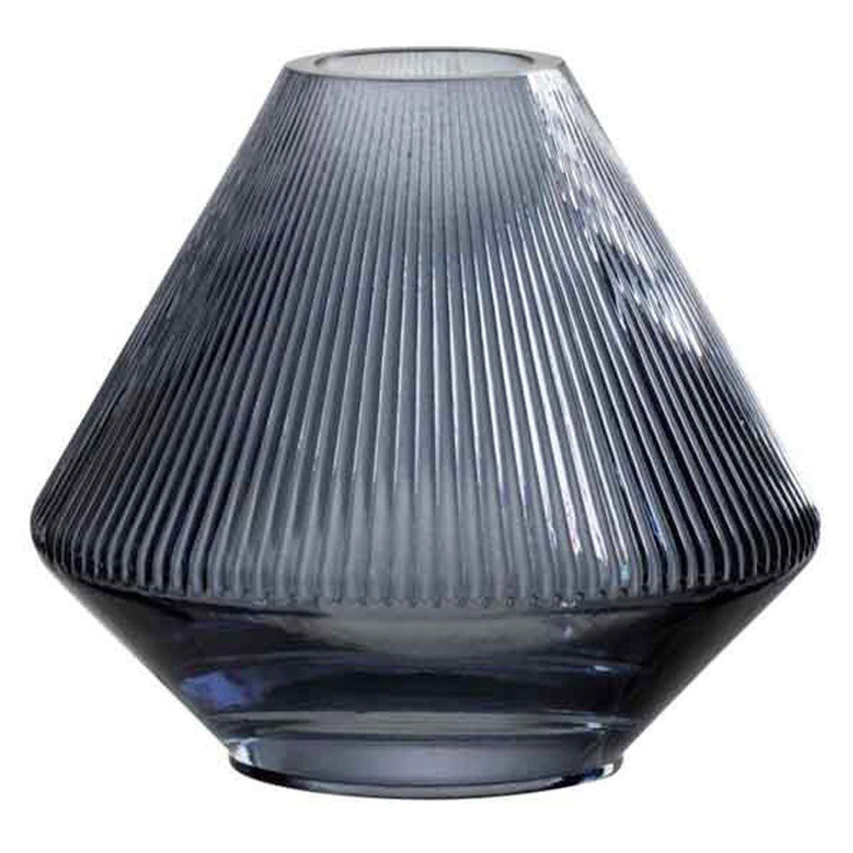 Paris Prix Vase Design en Verre  Lisa Nervures  18cm Bleu