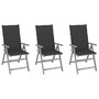 Voir la diapositive 1 : VIDAXL Chaises inclinables de jardin lot de 3 et coussins Bois acacia