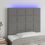 Voir la diapositive 1 : VIDAXL Tete de lit a LED Gris fonce 100x5x118/128 cm Tissu