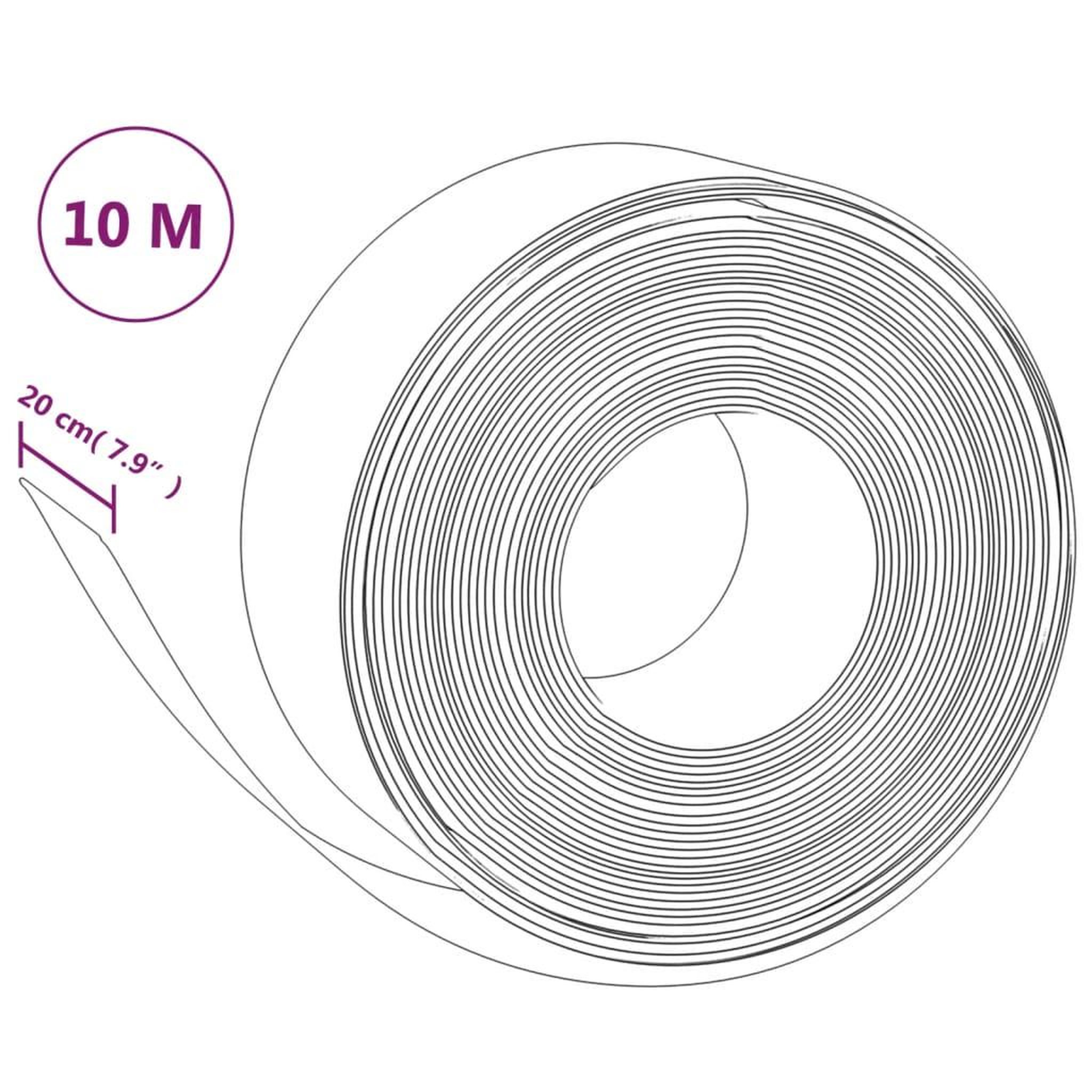 Voir la diapositive 6 : VIDAXL Bordures de jardin 5 pcs gris 10 m 20 cm polyethylene