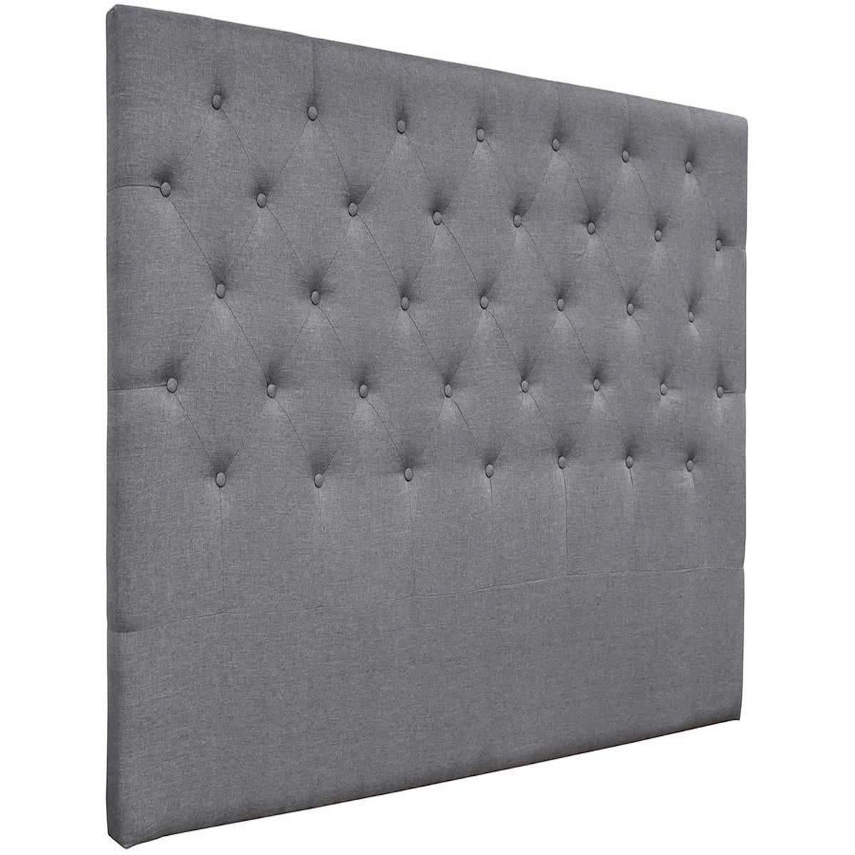 Habitat et Jardin Tête de lit capitonnée  Déco  - 189 cm - Gris - En tissu