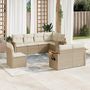 Voir la diapositive 1 : VIDAXL Salon de jardin avec coussins 8 pcs beige resine tressee