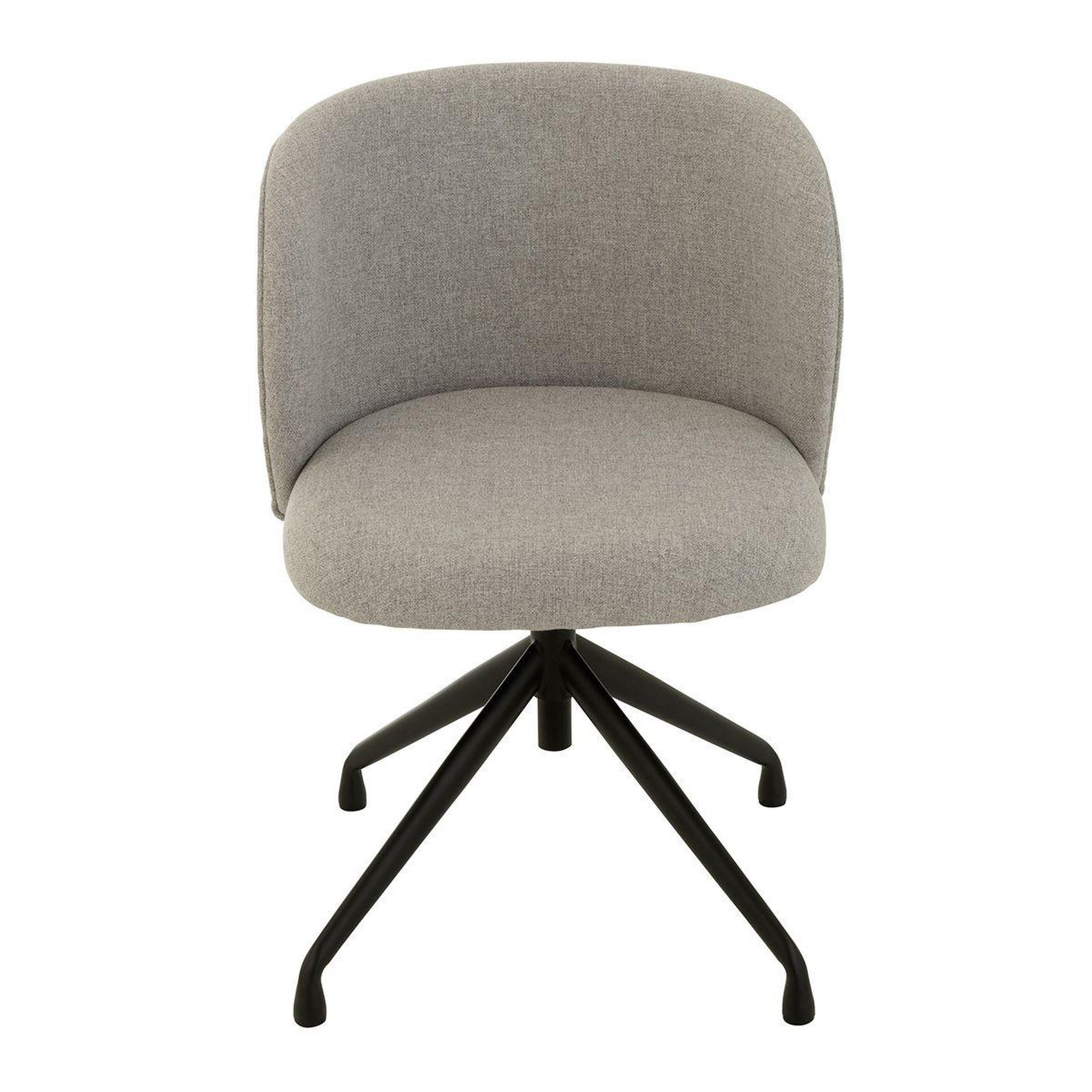 Voir la diapositive 2 : J-LINE Chaise pivotante en lin  gena  56cm gris