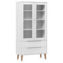 Voir la diapositive 2 : VIDAXL Armoire a vitrine MOLDE Blanc 90x35x175 cm Bois de pin massif