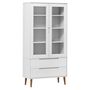Voir la diapositive 2 : VIDAXL Armoire a vitrine MOLDE Blanc 90x35x175 cm Bois de pin massif