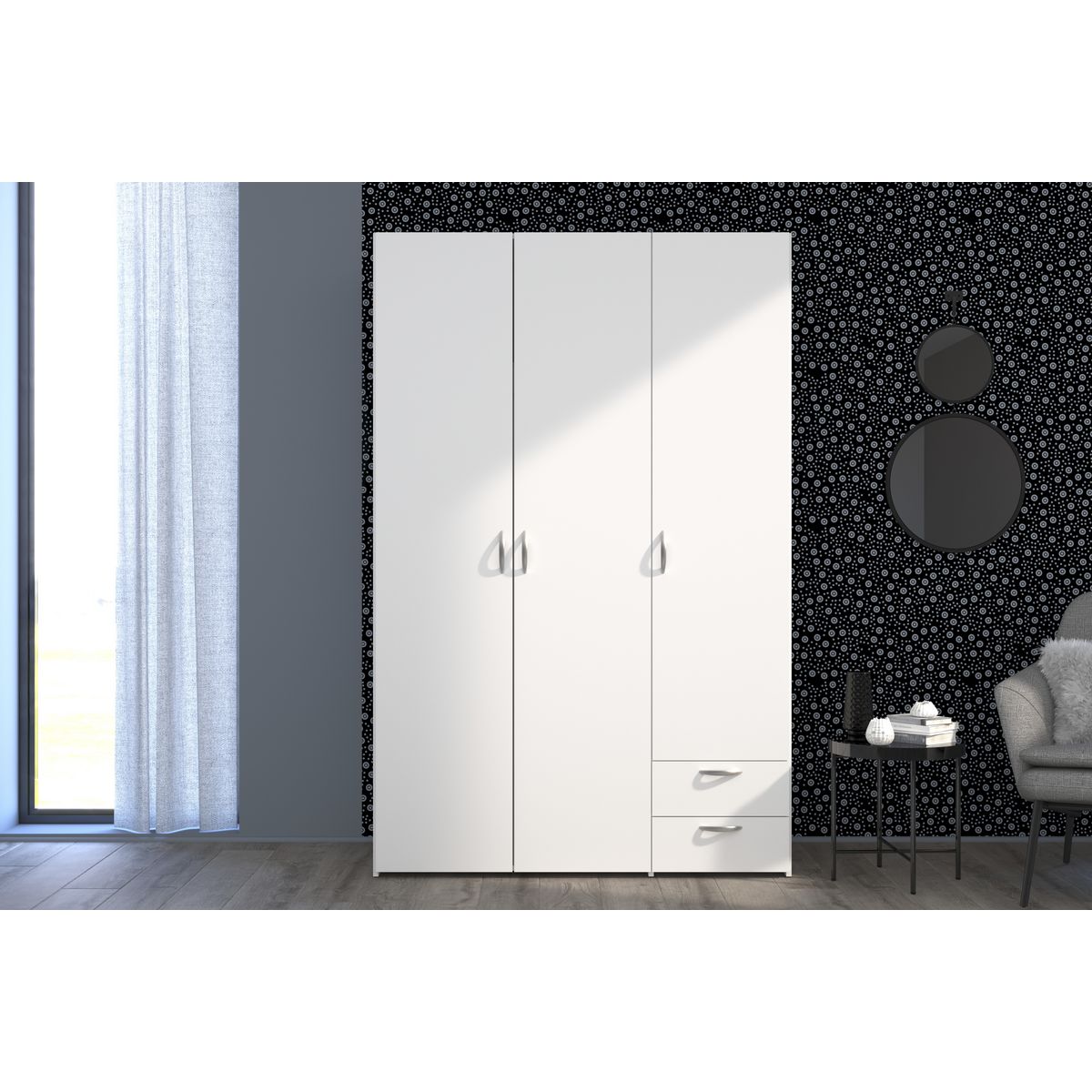 Armoire 3 portes L120cm DAISY