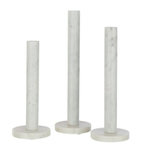 Paris Prix Lot de 3 Bougeoirs en Marbre  Bali  40cm Blanc