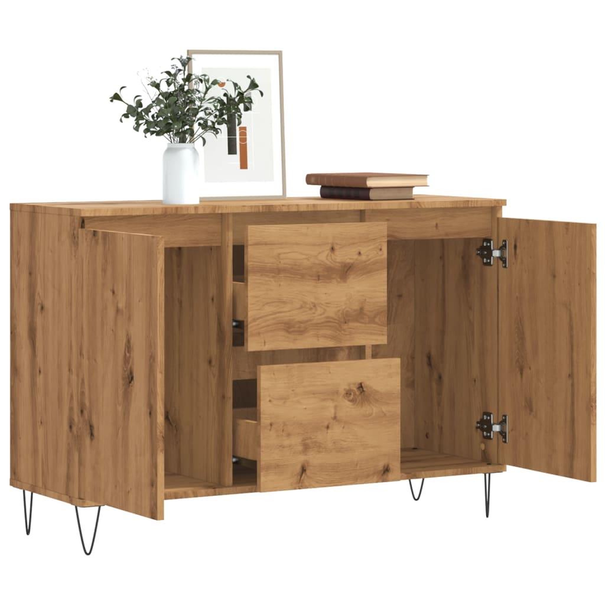 Voir la diapositive 3 : VIDAXL Buffet chene artisanal 104x35x70 cm bois d'ingenierie