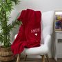 Voir la diapositive 4 : Paris Prix Coussin Plaid Sherpa  Cœur  120x150cm Rouge