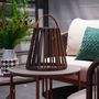 Voir la diapositive 3 : Lumisky Lanterne solaire décorative EVANIA Marron Poly rotin H28cm