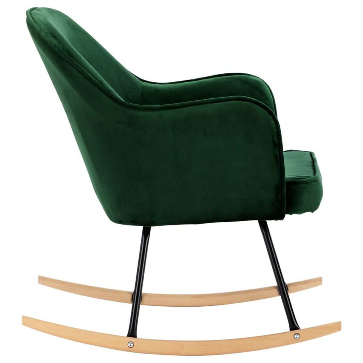 VIDAXL Chaise a bascule Vert fonce Velours