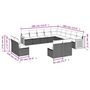 Voir la diapositive 4 : VIDAXL Salon de jardin avec coussins 13 pcs noir resine tressee