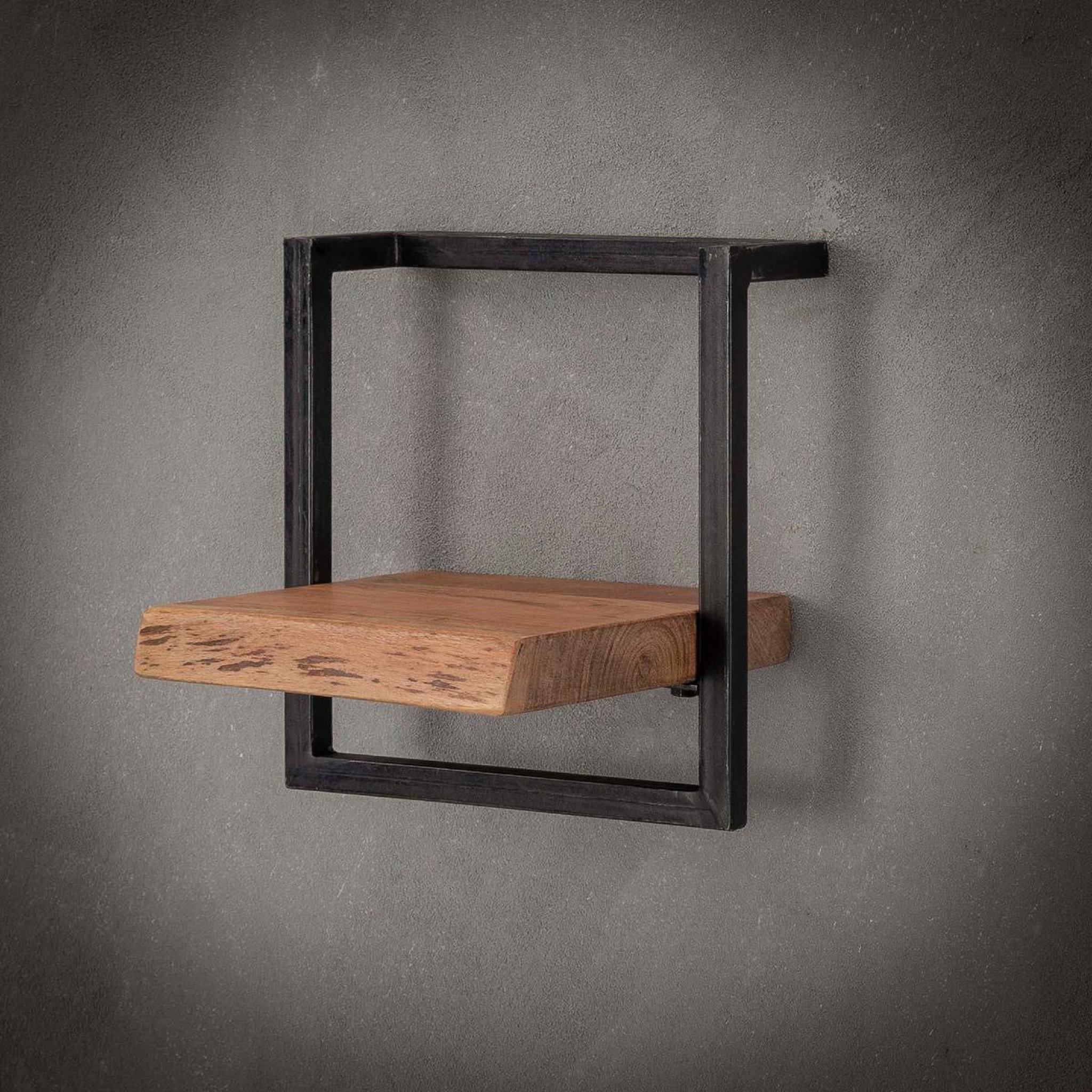 Voir la diapositive 2 : JLC KREATION Étagère murale en bois et métal 30cm ernest