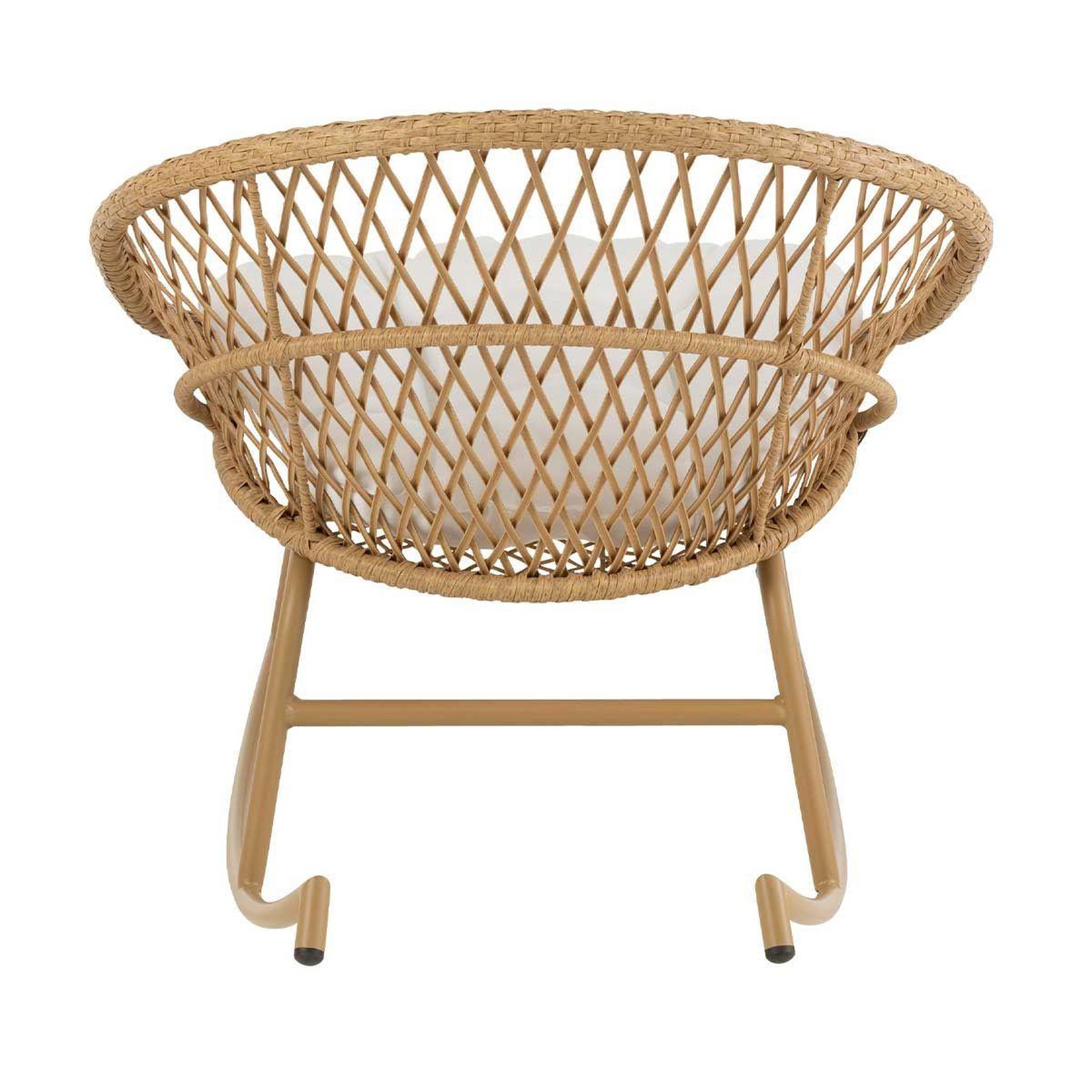 Voir la diapositive 4 : J-LINE Fauteuil à Bascule Design  Zayo  107cm Beige