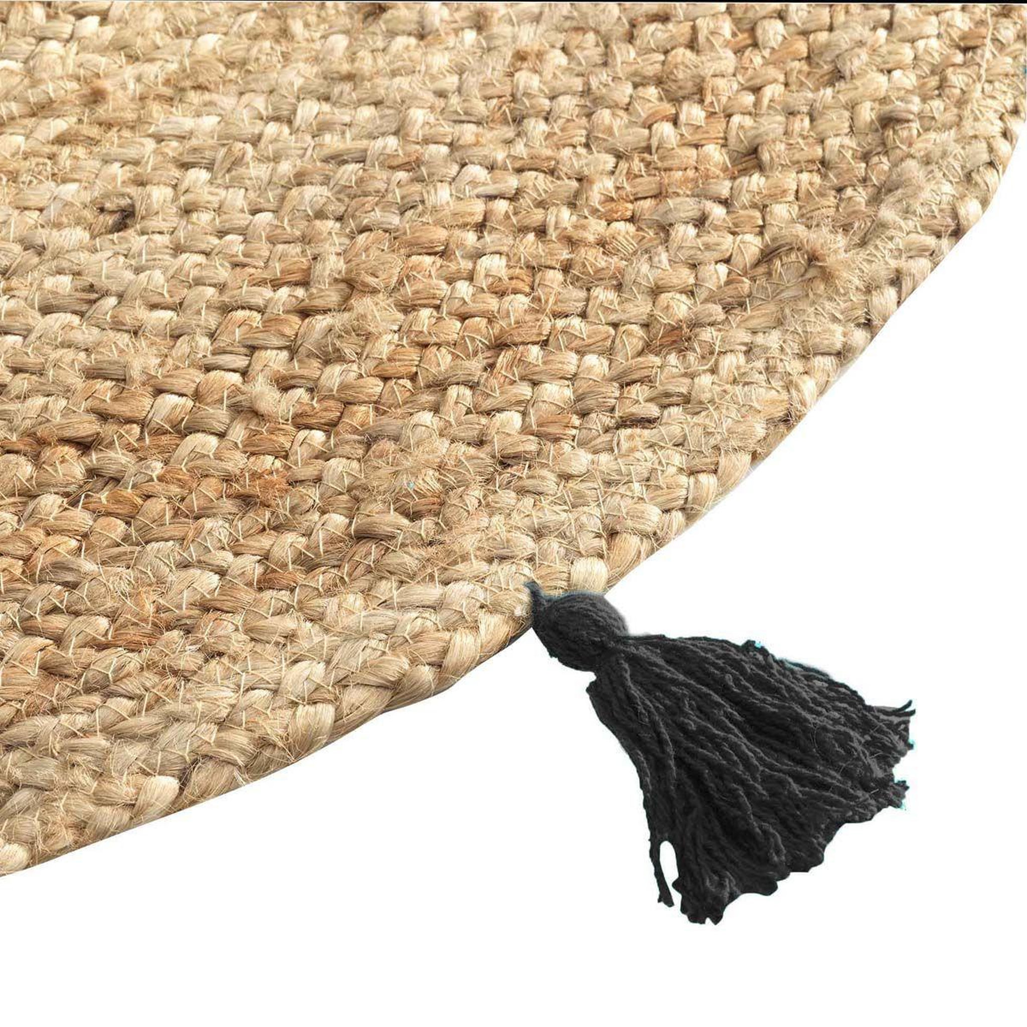 Voir la diapositive 2 : Douceur d'Intérieur Tapis rond déco en jute  shira  120cm noir
