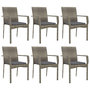 Voir la diapositive 4 : VIDAXL Ensemble a manger jardin et coussins 7 pcs gris rotin