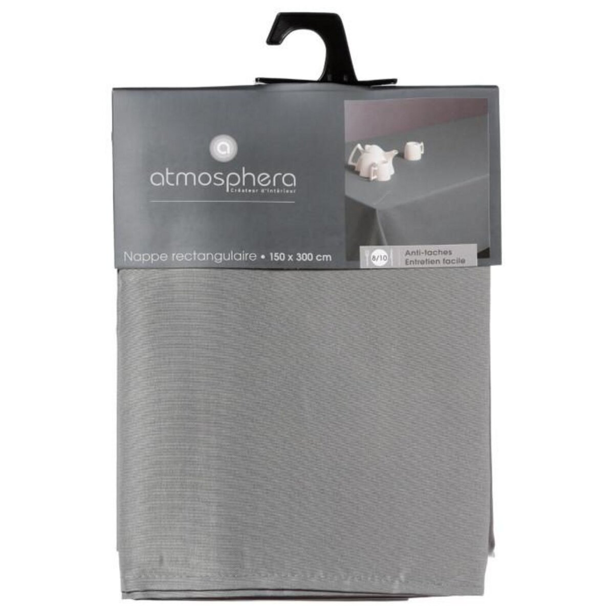 ATMOSPHERA Nappe Antitache  Unie  150x300cm Gris