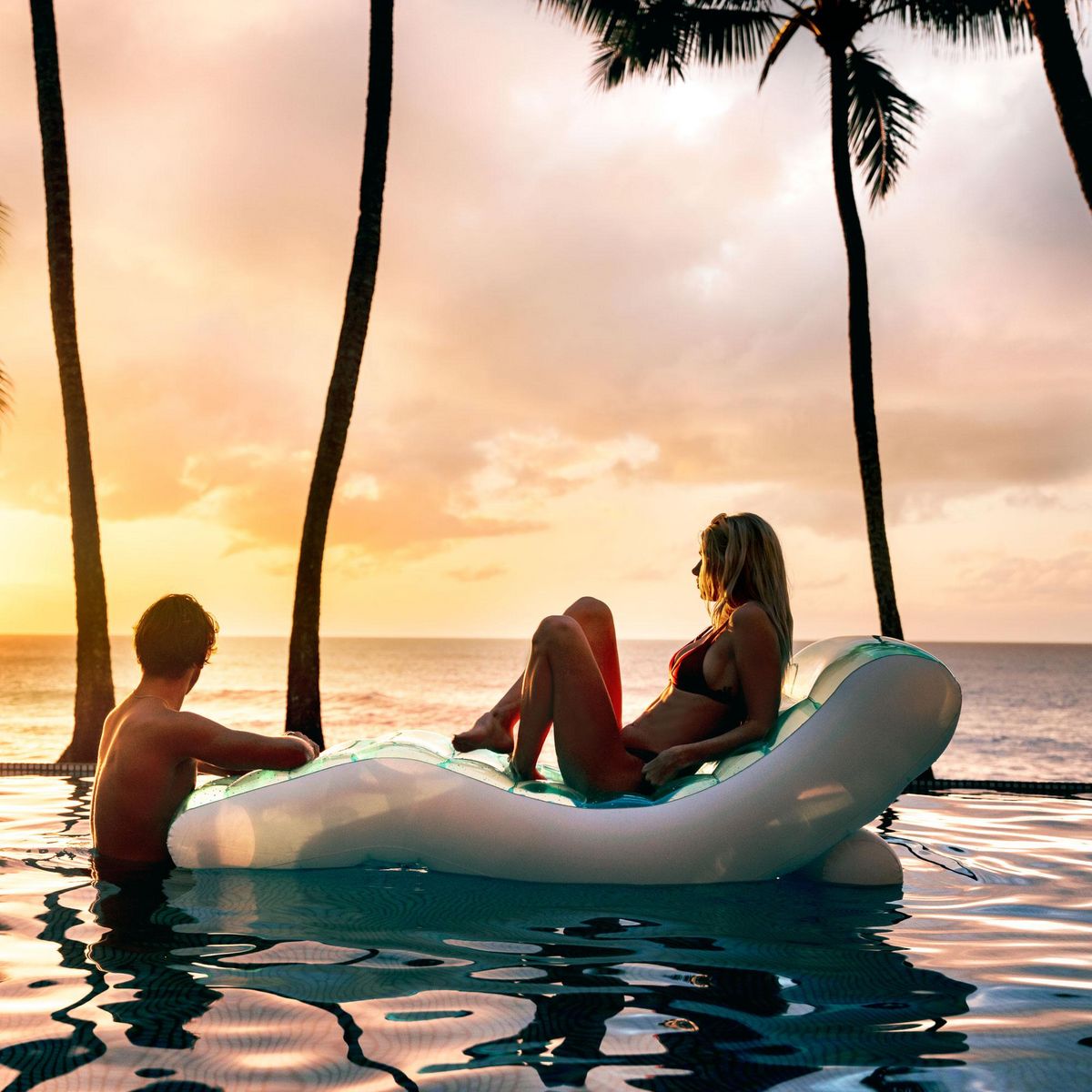 Paris Prix Matelas Gonflable Lounge  Lagon  191cm Bleu