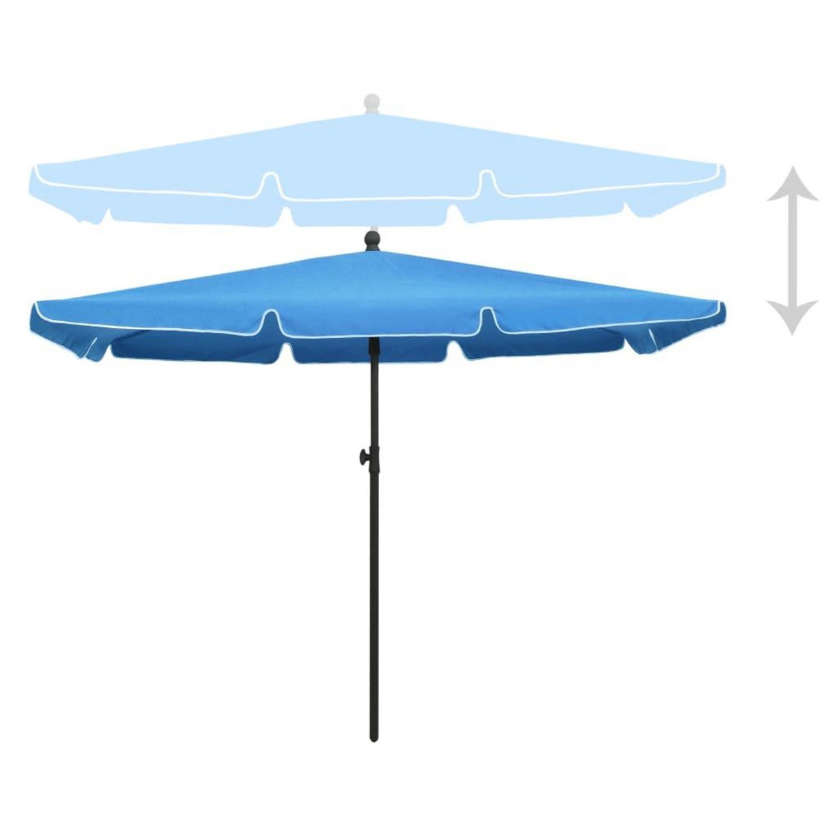 VIDAXL Parasol de jardin avec mat 210x140 cm Bleu azure