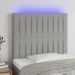 VIDAXL Tete de lit a LED Gris clair 100x5x118/128 cm Tissu