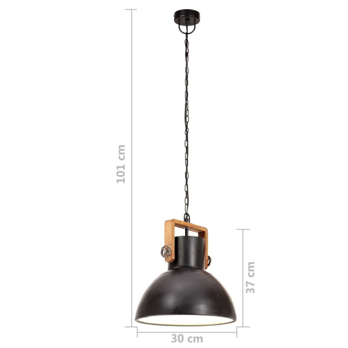 VIDAXL Lampe suspendue industrielle 25 W Noir Rond 30 cm E27