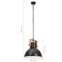 Voir la diapositive 6 : VIDAXL Lampe suspendue industrielle 25 W Noir Rond 30 cm E27