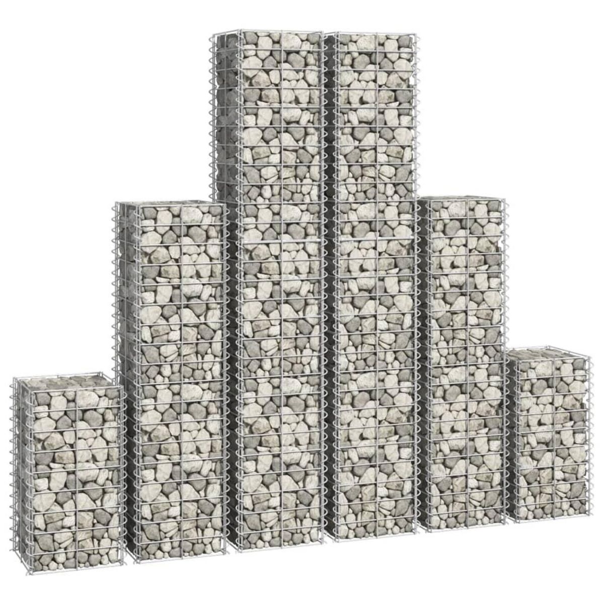 VIDAXL 6 gabions en fil galvanise