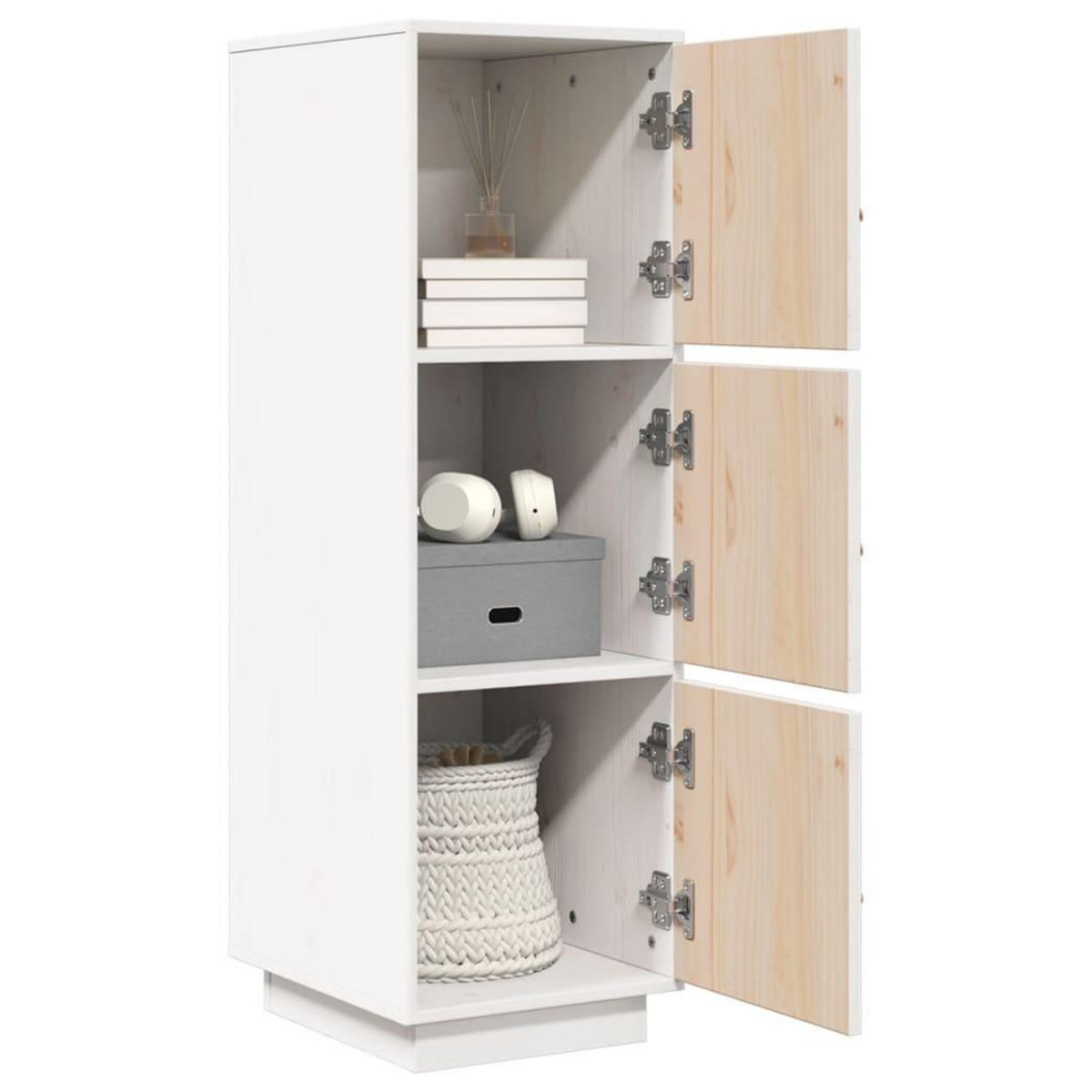 VIDAXL Buffet haut Blanc 34x40x108,5 cm Bois massif de pin