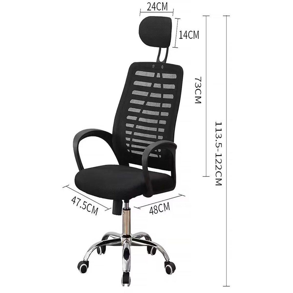 Habitat et Jardin Chaise de bureau ergonomique réglable en hauteur avec appuie tête  Sébastien  - Noir