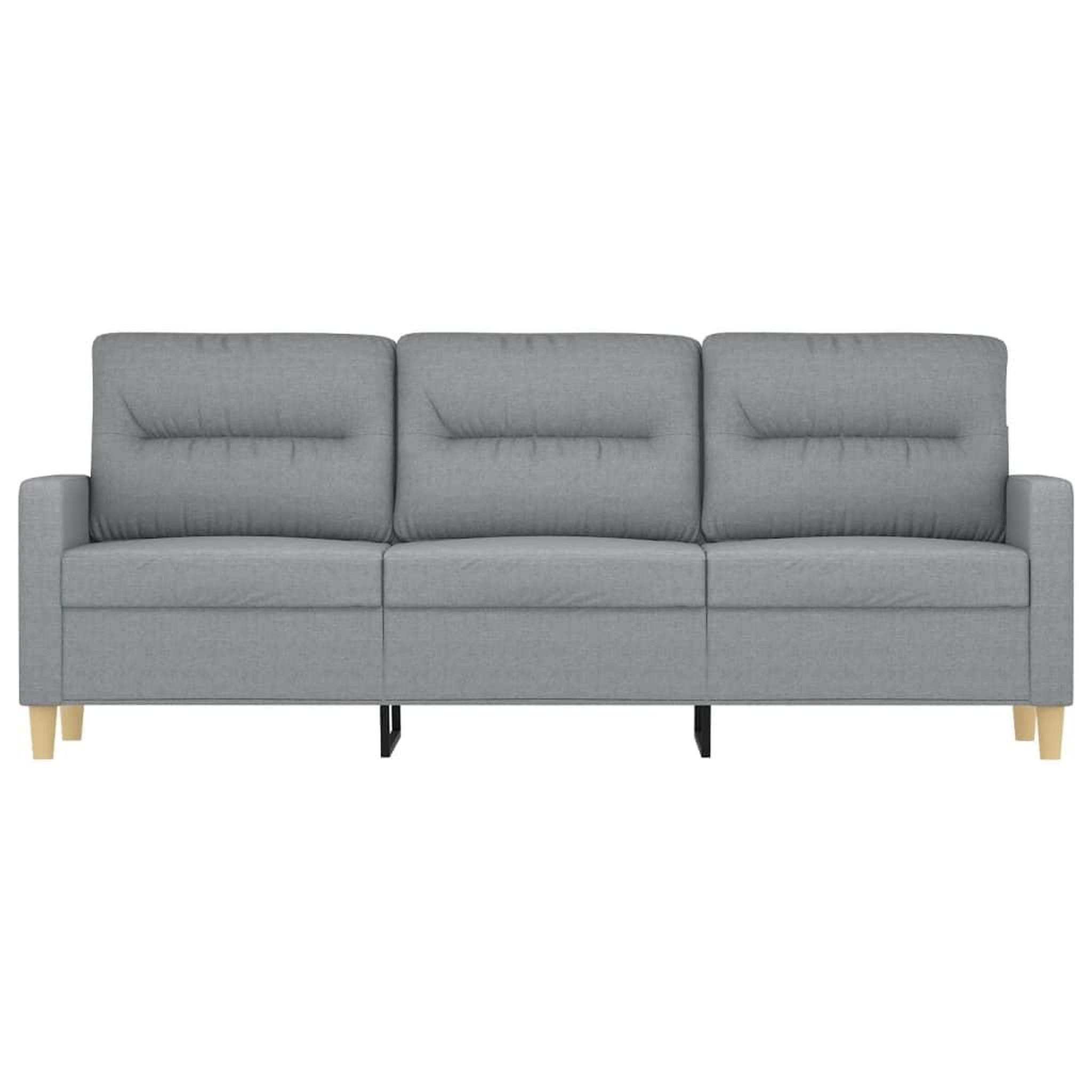 Voir la diapositive 3 : VIDAXL Canape a 3 places Gris clair 180 cm Tissu