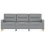 Voir la diapositive 3 : VIDAXL Canape a 3 places Gris clair 180 cm Tissu