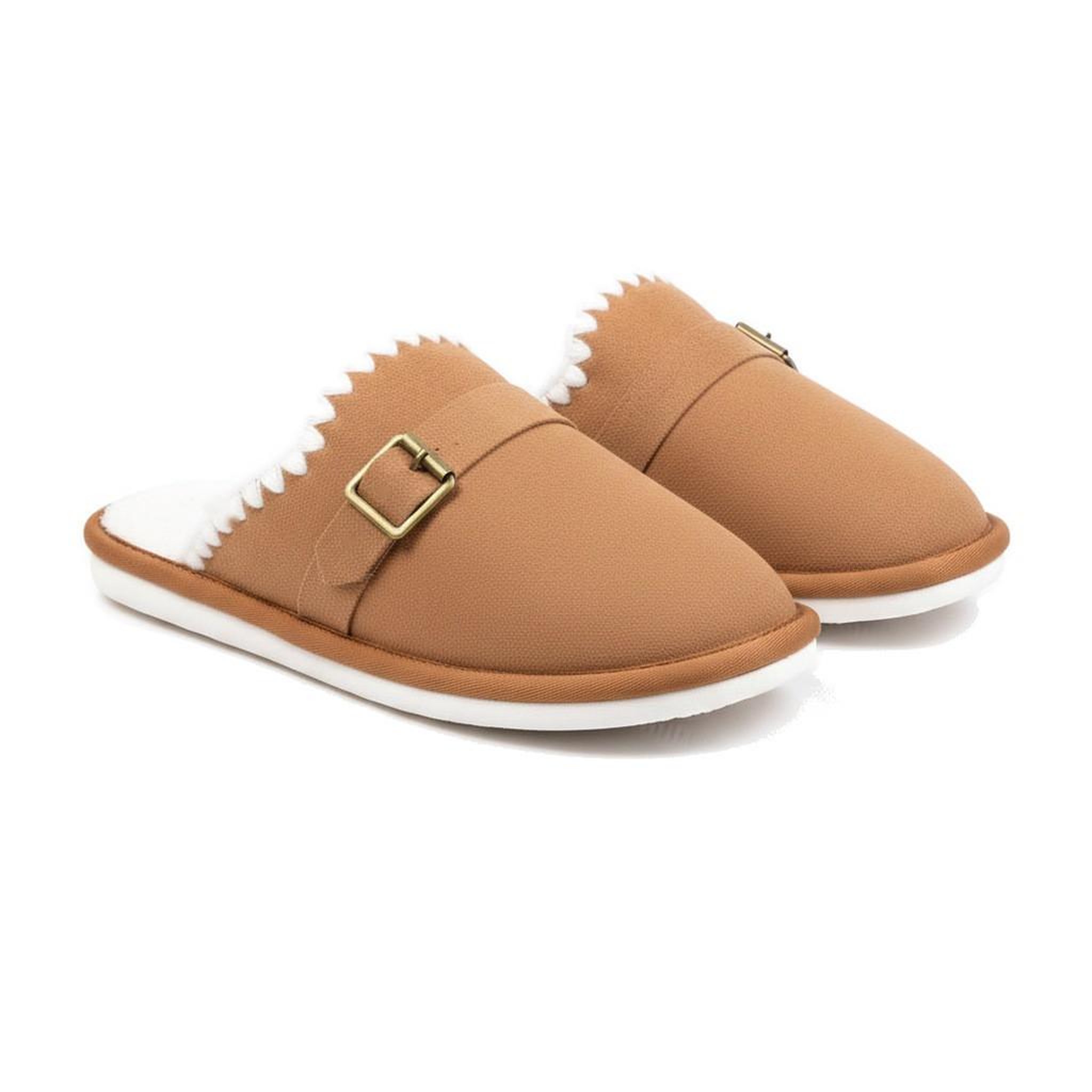 Voir la diapositive 3 : OZABI OZABI Mules Femme, Aspect Daim, Broderie Scandinave, Doublure Fourrure