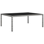 VIDAXL Table a manger d'exterieur Gris 200x150x74 cm Resine tressee
