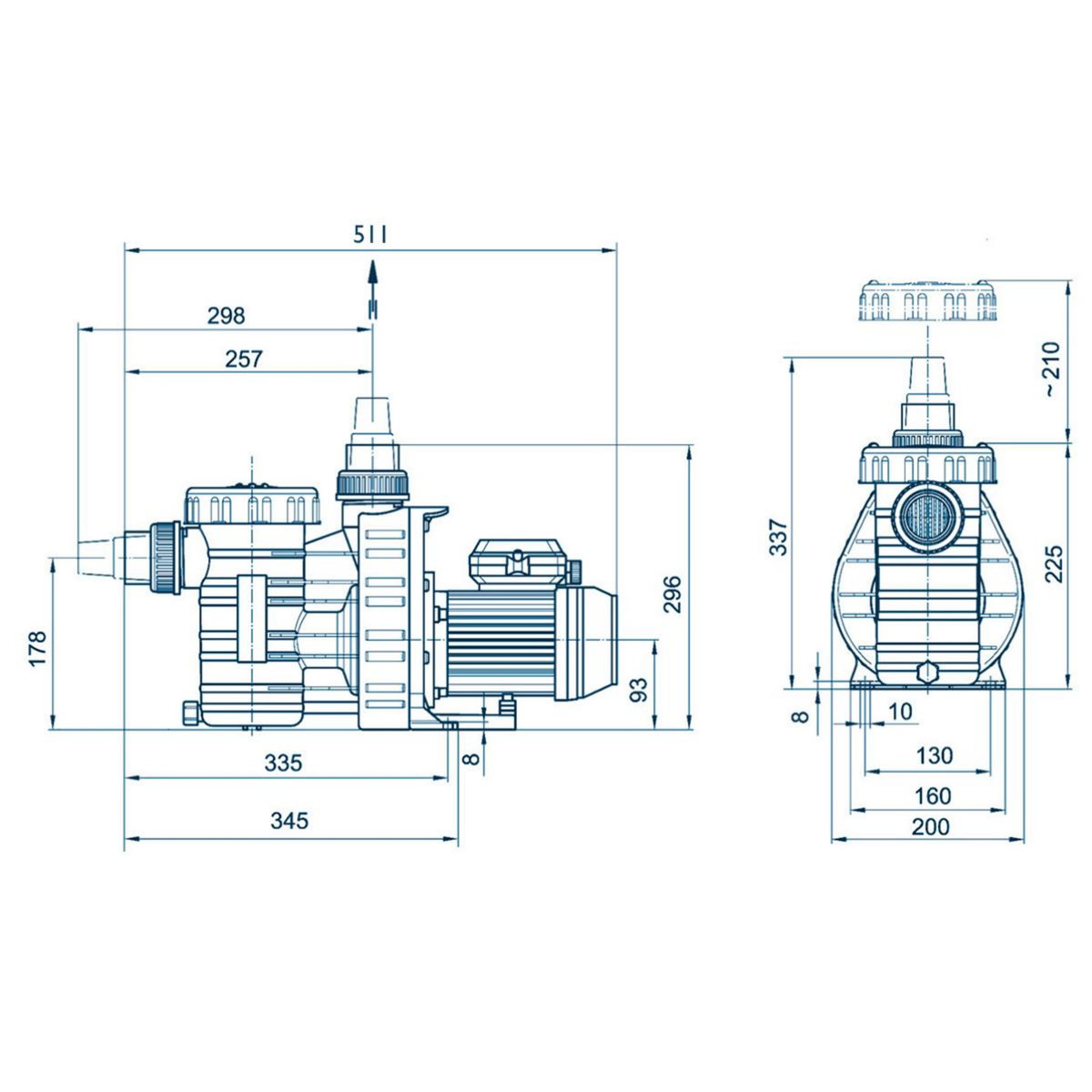 AQUALUX Pompe à filtration 1 cv, 17m3/h mono - 104323