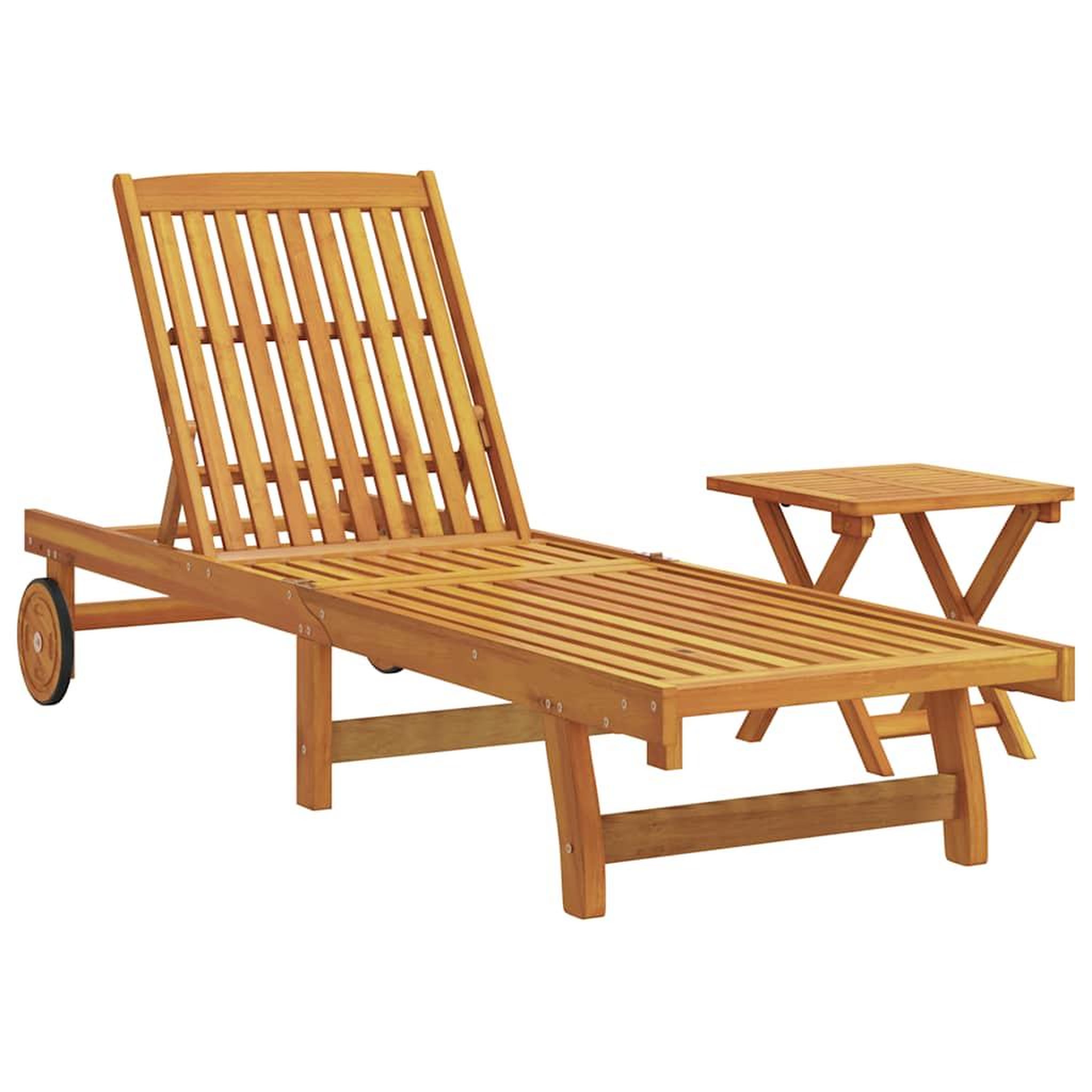 Voir la diapositive 2 : VIDAXL Chaise longue avec table bois massif d'acacia