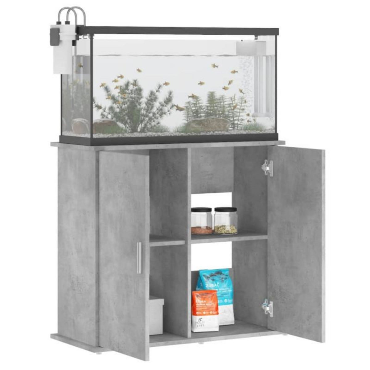 VIDAXL Support pour aquarium gris béton 81x36x73 cm bois d ingénierie