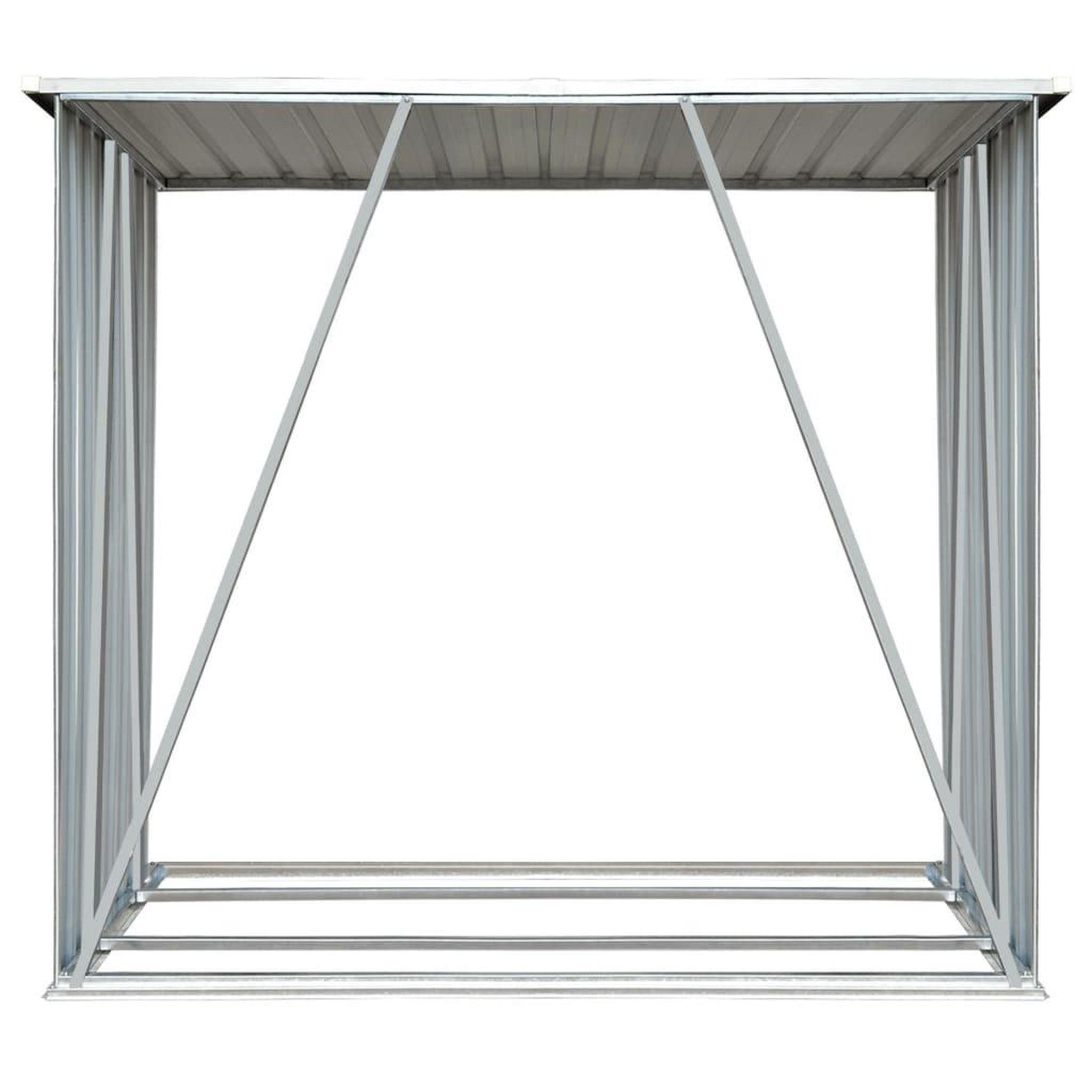 Voir la diapositive 4 : VIDAXL Abri de stockage de bois Acier galvanise 163x83x154 cm Gris